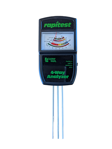 A photo pf a black plastic device with 3, five inch metal probes.